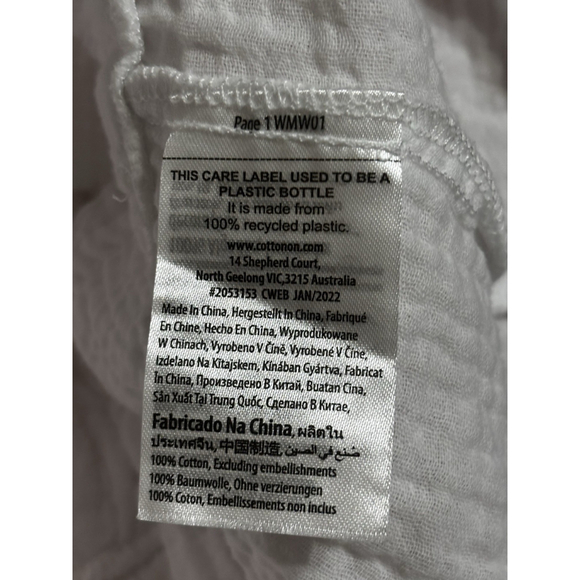 Cotton On Curve Frill White Mini Skirt• Cotton Gauze •plus sz 20• New W/tags - Picture 5 of 7